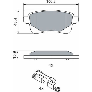 BOSCH | Bremsbelagsatz, Scheibenbremse | 0 986 494 978 BOSCH | Bremsbelagsatz, Scheibenbremse | 0 986 494 978