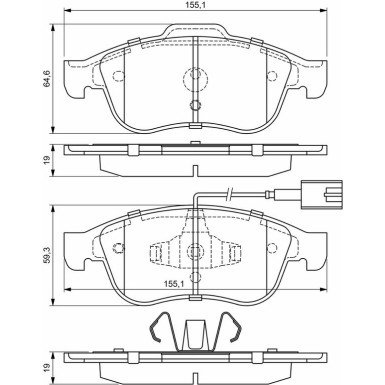 BOSCH Bremsbelagsatz, Scheibenbremse 0 986 494 680