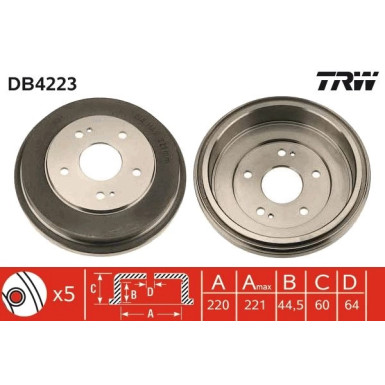 TRW | Bremstrommel | DB4223