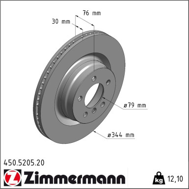 Zimmermann Bremsscheibe Coat Z 450.5205.20