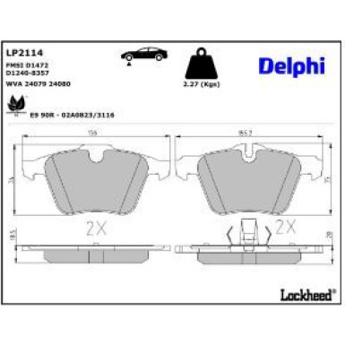 Delphi Bremsbelagsatz, Scheibenbremse LP2114