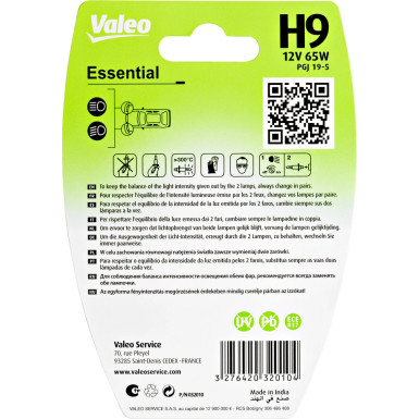 Valeo | Glühlampe, Abbiegescheinwerfer | 032010