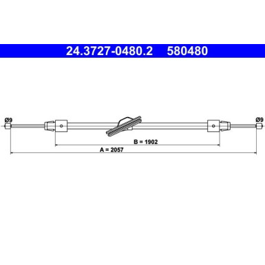 ATE | Seilzug, Feststellbremse | 24.3727-0480.2