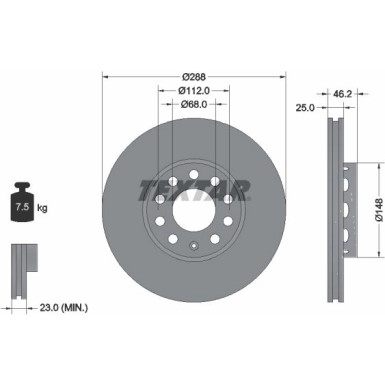 Textar | Bremsscheibe | 92057605