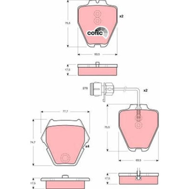 GDB1371 Bremsbelagsatz, Scheibenbremse COTEC