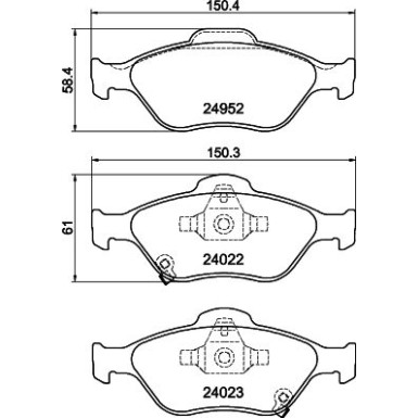 Hella | Bremsbelagsatz, Scheibenbremse | 8DB 355 025-321