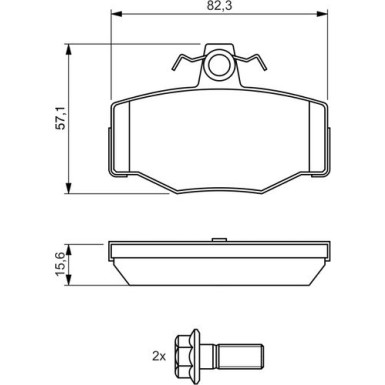 BOSCH Bremsbelagsatz, Scheibenbremse 0 986 460 993