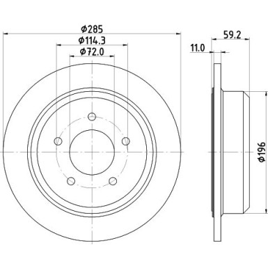 Hella | Bremsscheibe | 8DD 355 114-801