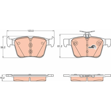 GDB1957 Bremsbelagsatz, Scheibenbremse COTEC