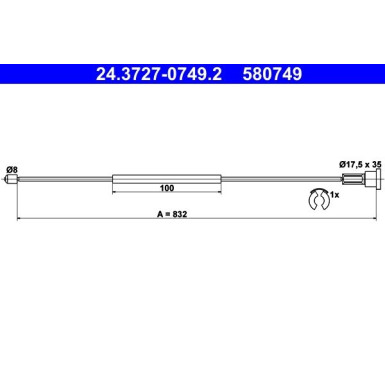 24.3727-0749.2 Seilzug, Feststellbremse 24.3727-0749.2 Seilzug, Feststellbremse