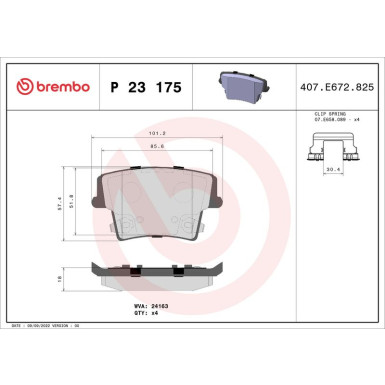 Brembo Bremsbelagsatz, Scheibenbremse PRIME LINE P 23 175