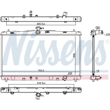 Nissens | Kühler, Motorkühlung | 646869