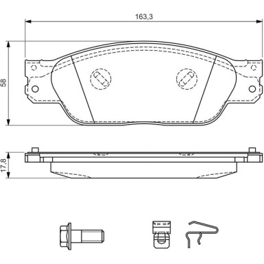 BOSCH Bremsbelagsatz, Scheibenbremse 0 986 494 141