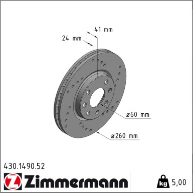 Zimmermann Bremsscheibe SPORT Z 430.1490.52