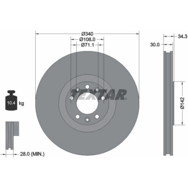 Textar | Bremsscheibe | 92268203