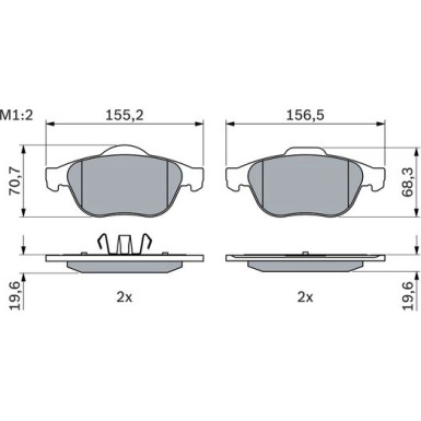 0 986 494 033 Bremsbelagsatz, Scheibenbremse