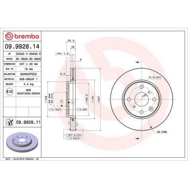 Brembo | Bremsscheibe | 09.9928.11