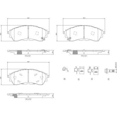 Brembo | Bremsbelagsatz, Scheibenbremse | P 24 225