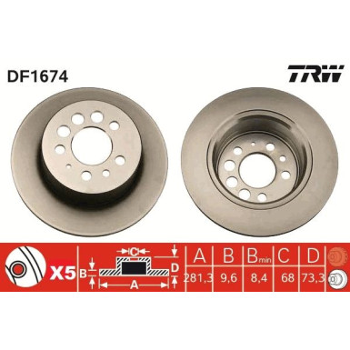 TRW | Bremsscheibe | DF1674