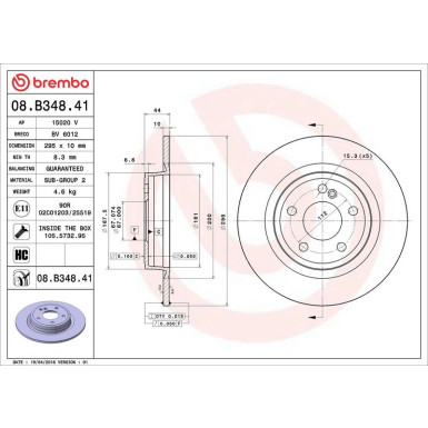 08.B348.41 Bremsscheibe PRIME LINE - UV Coated 08.B348.41 Bremsscheibe PRIME LINE - UV Coated