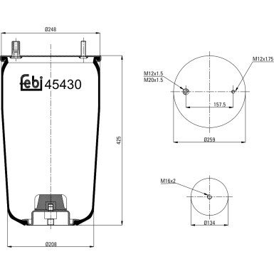 FEBI BILSTEIN 45430 Federbalg, Luftfederung