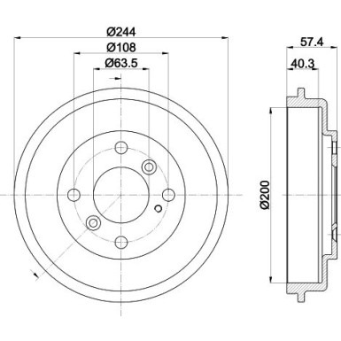 Hella | Bremstrommel | 8DT 355 302-631