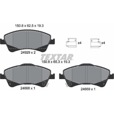 Textar Bremsbelagsatz, Scheibenbremse Q+ 2466801