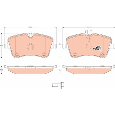 TRW Bremsbelagsatz, Scheibenbremse COTEC GDB1413