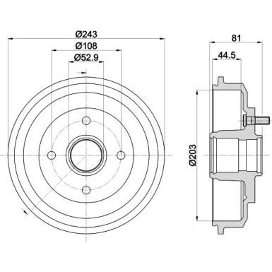 Hella | Bremstrommel | 8DT 355 300-601