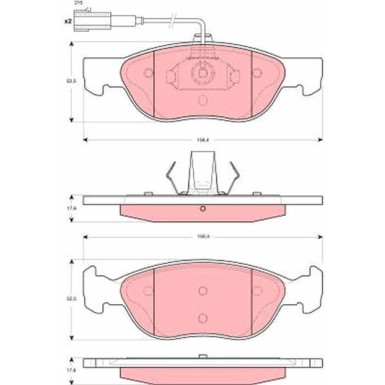 GDB1486 Bremsbelagsatz, Scheibenbremse
