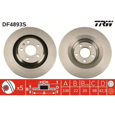 TRW | Bremsscheibe | DF4893S