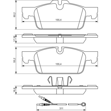 BOSCH Bremsbelagsatz, Scheibenbremse 0 986 494 527