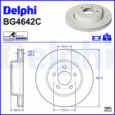 Delphi Bremsscheibe BG4642