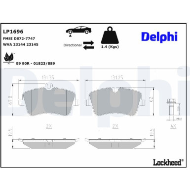 LP1696 Bremsbelagsatz, Scheibenbremse