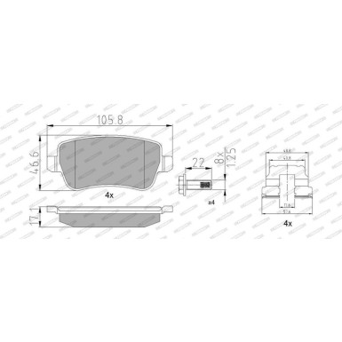 Ferodo Bremsbelagsatz, Scheibenbremse PREMIER FDB1797