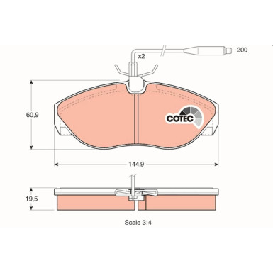 TRW Bremsbelagsatz, Scheibenbremse COTEC GDB1105