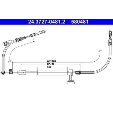 24.3727-0481.2 Seilzug, Feststellbremse
