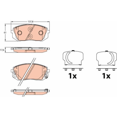 GDB3642 Bremsbelagsatz, Scheibenbremse