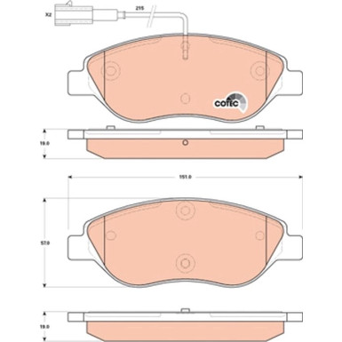 GDB1855 Bremsbelagsatz, Scheibenbremse COTEC
