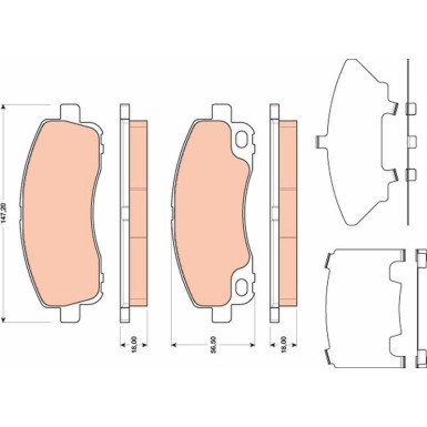 GDB3487 Bremsbelagsatz, Scheibenbremse