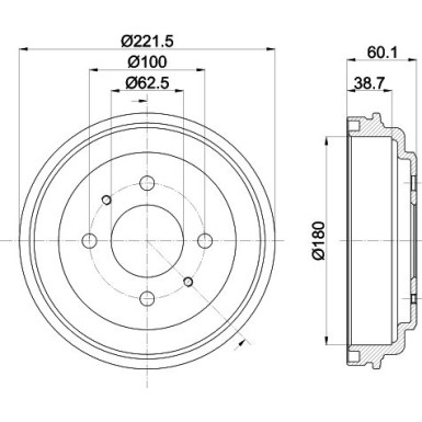 Hella | Bremstrommel | 8DT 355 302-451