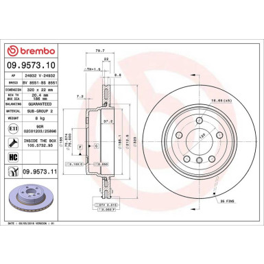 Brembo | Bremsscheibe | 09.9573.11