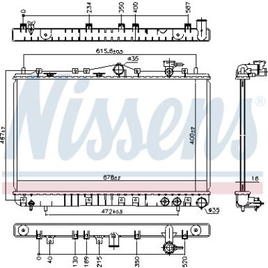 Nissens | Kühler, Motorkühlung | 67006