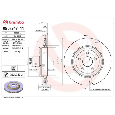 09.N247.11 Bremsscheibe PRIME LINE - UV Coated