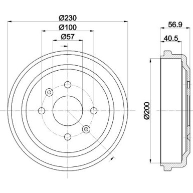 Hella | Bremstrommel | 8DT 355 300-961