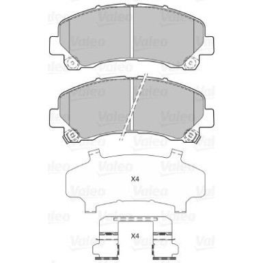Valeo | Bremsbelagsatz, Scheibenbremse | 601332