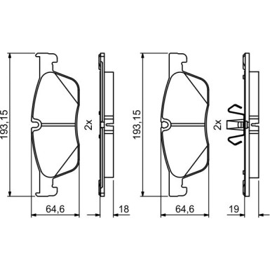 0 986 494 831 Bremsbelagsatz, Scheibenbremse