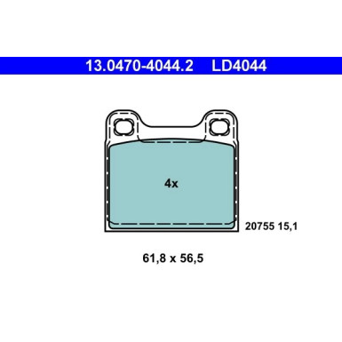 Bremsbelagsatz, Scheibenbremse ATE Ceramic 13.0470-4044.2