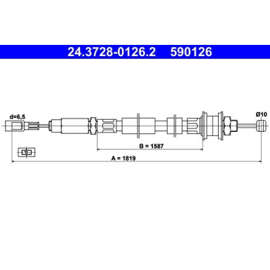 24.3728-0126.2 Seilzug, Kupplungsbetätigung