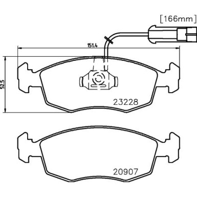 Hella | Bremsbelagsatz, Scheibenbremse | 8DB 355 008-521